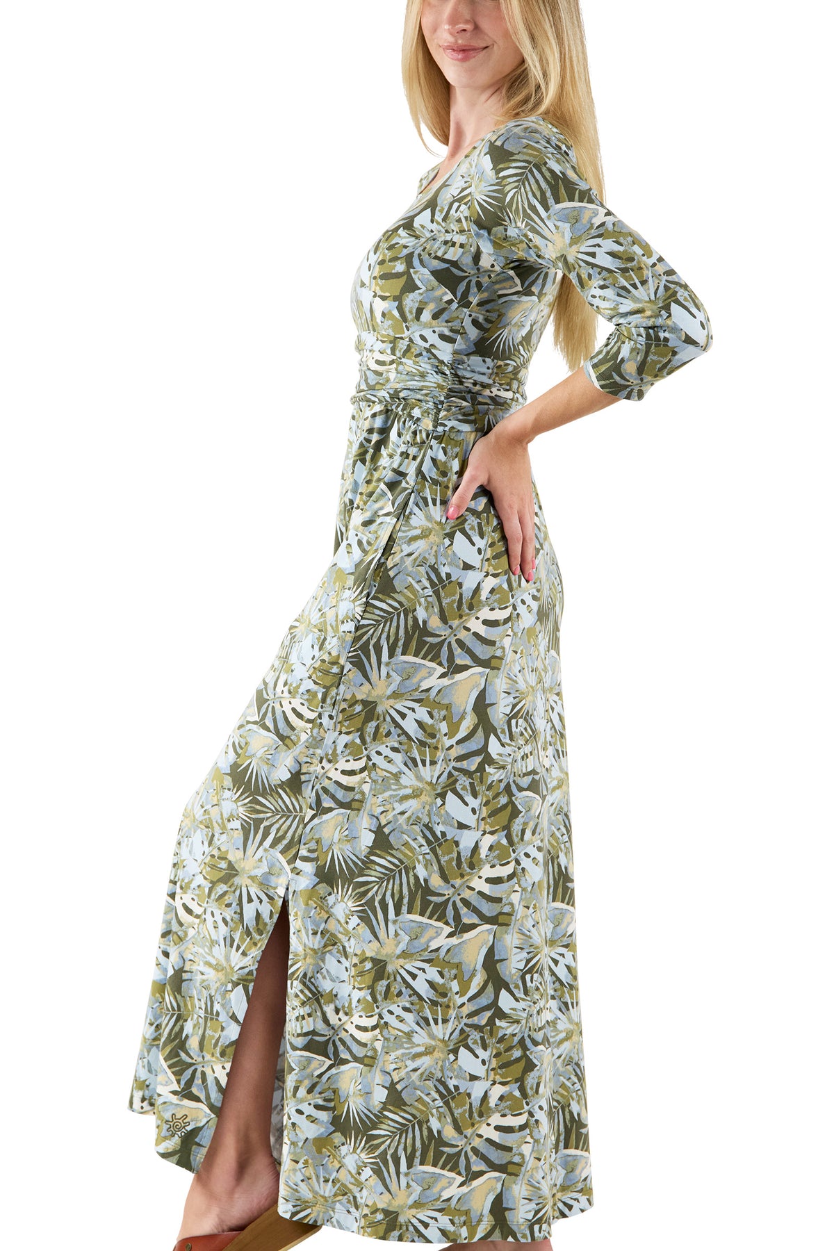 Women's Scoop Neck Maxi Dress with Pockets