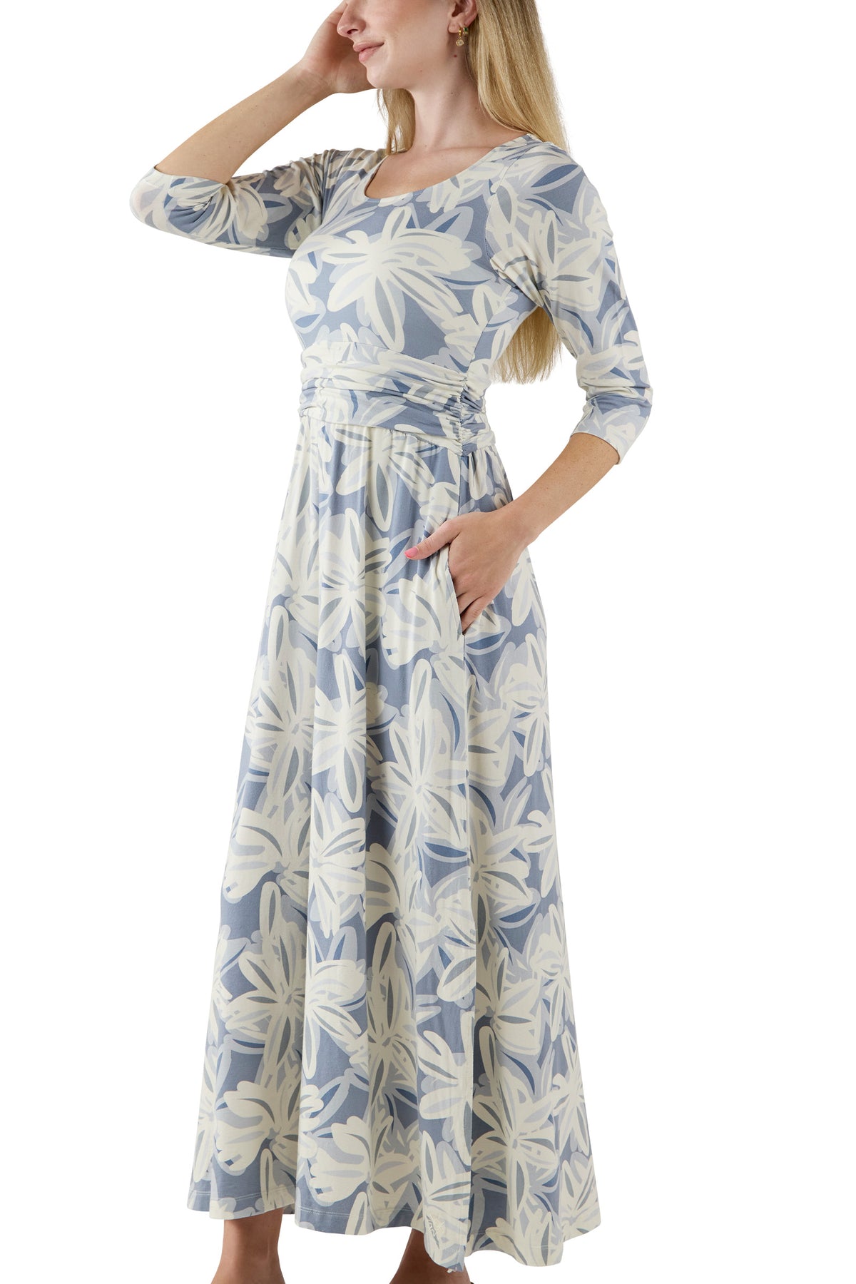 Women's Scoop Neck Maxi Dress with Pockets