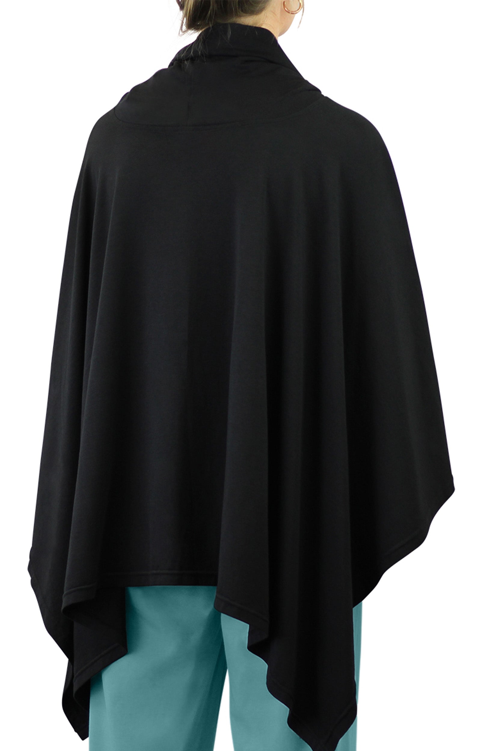 women's sun poncho in black|black