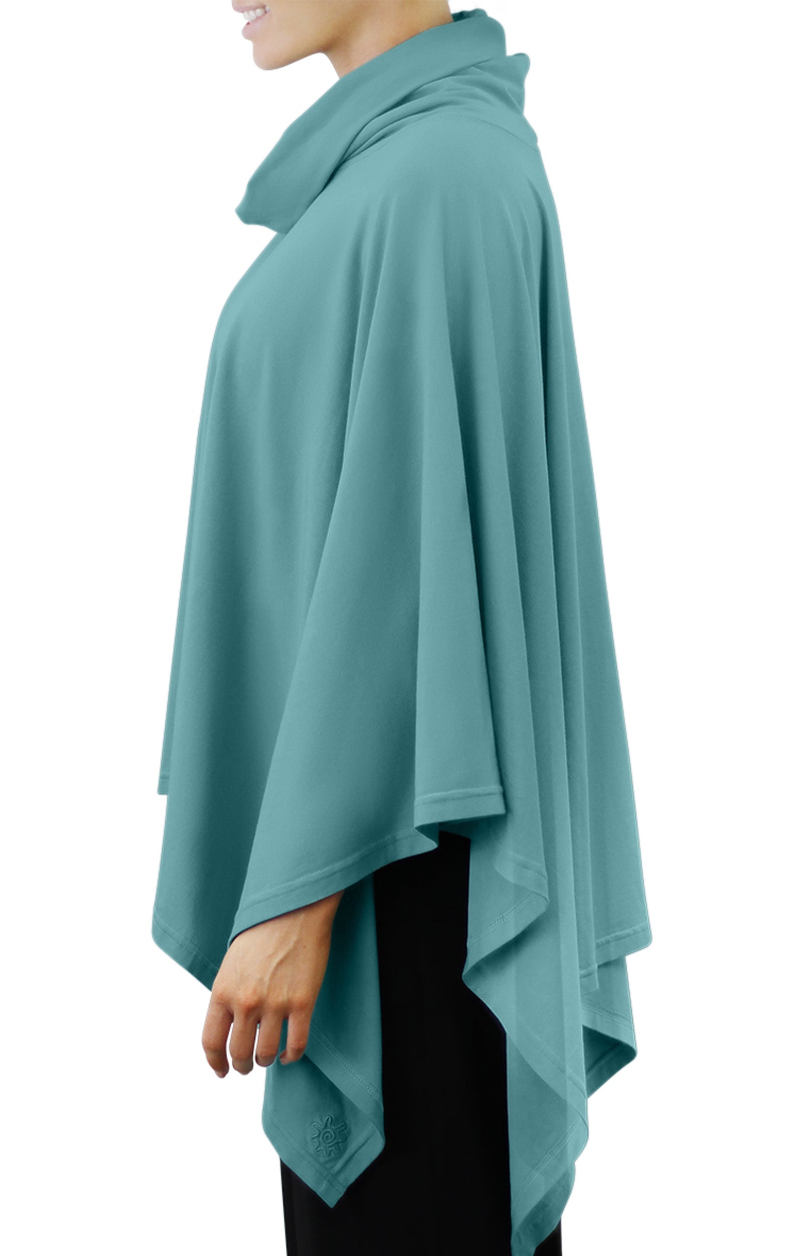 women's sun poncho in river|river