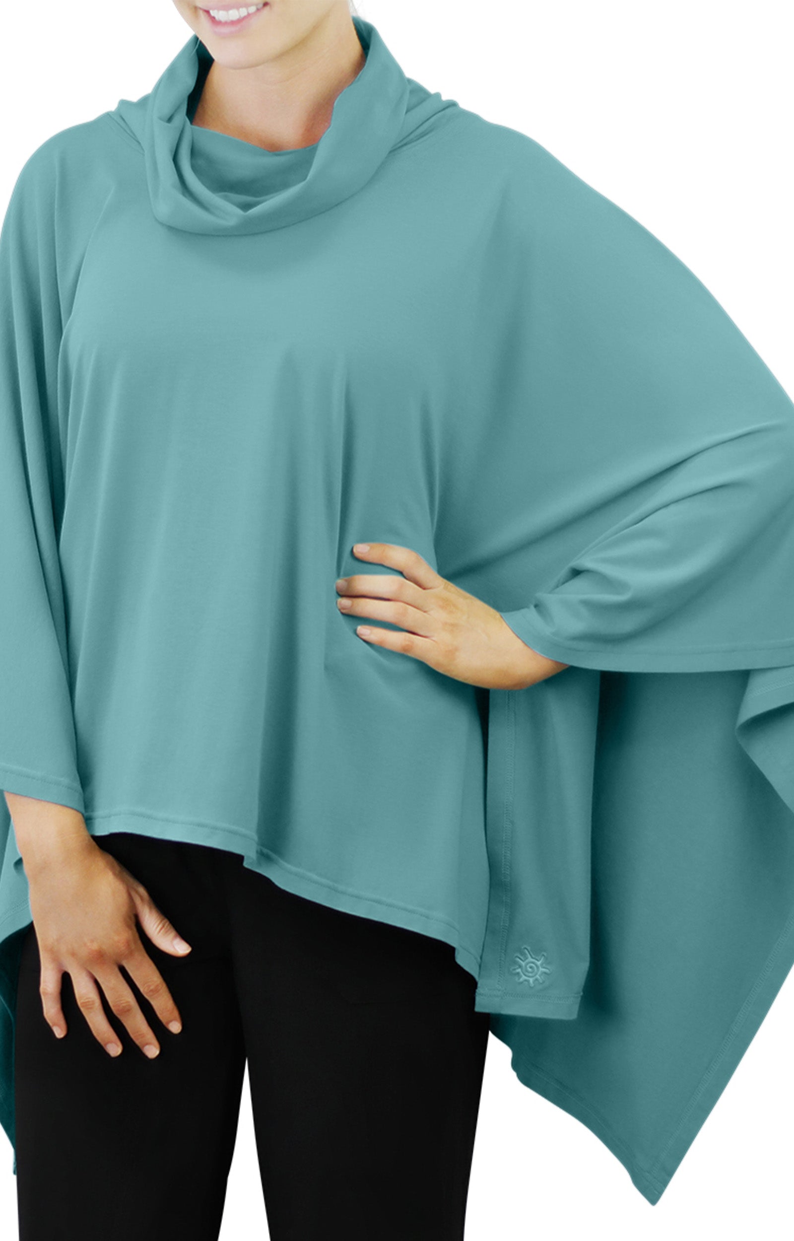 women's sun poncho in river|river