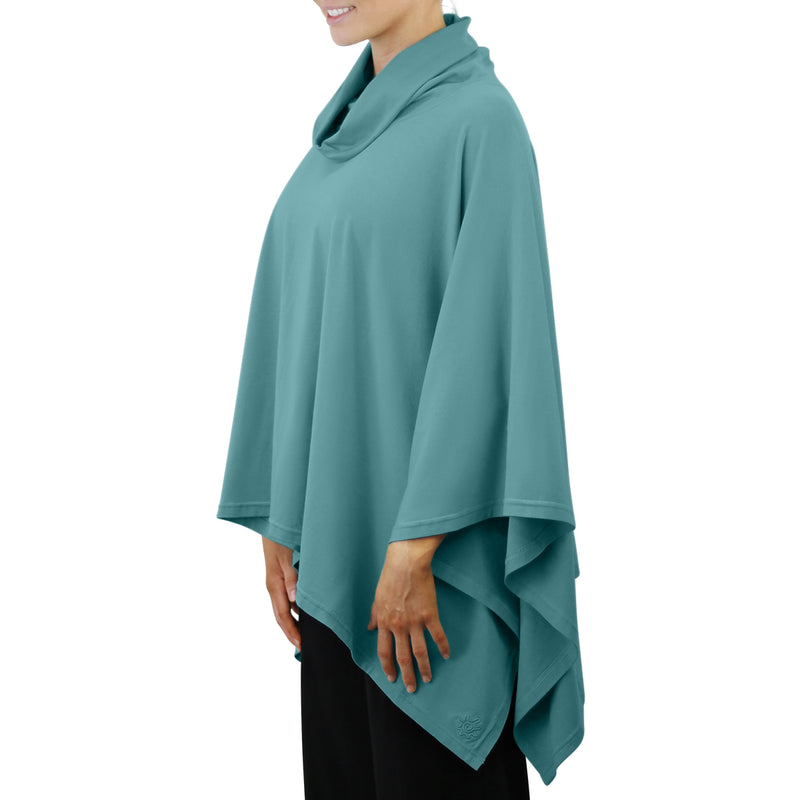 women's sun poncho in river|river