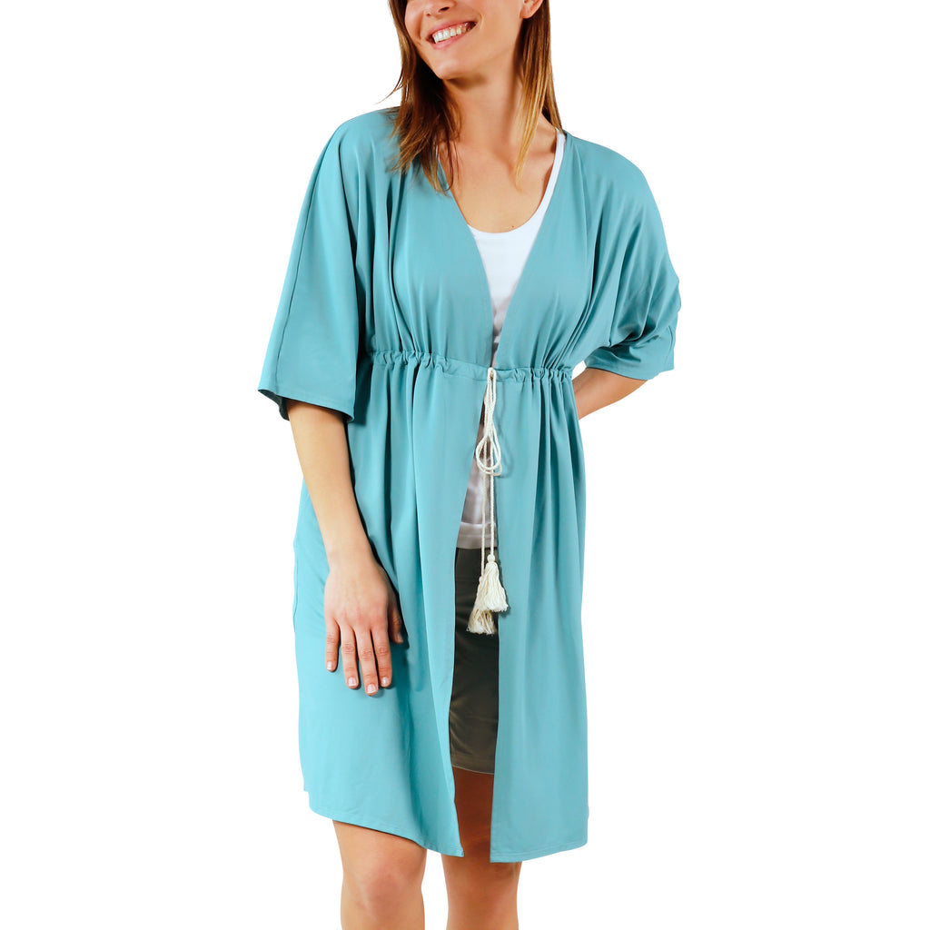 あお SUSUKOSHI Kimono Bodysuit Headband Organic Kimono Bodysuit L/S [ pebble ] / SUSUK