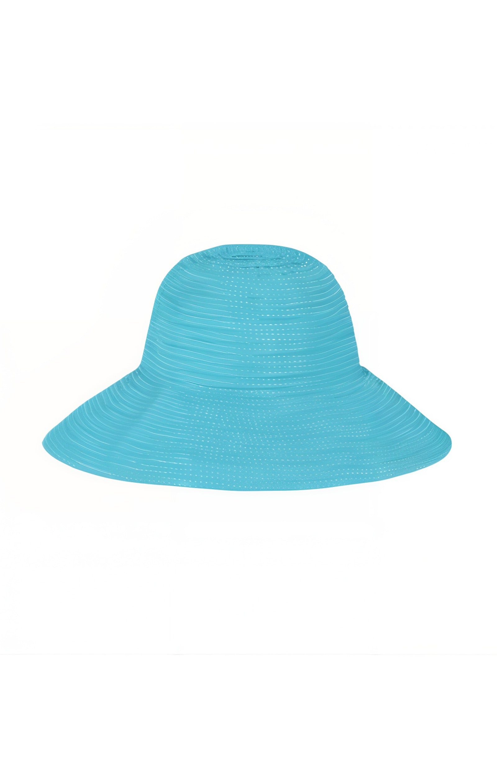 women's wide brim dot hat in aqua|aqua