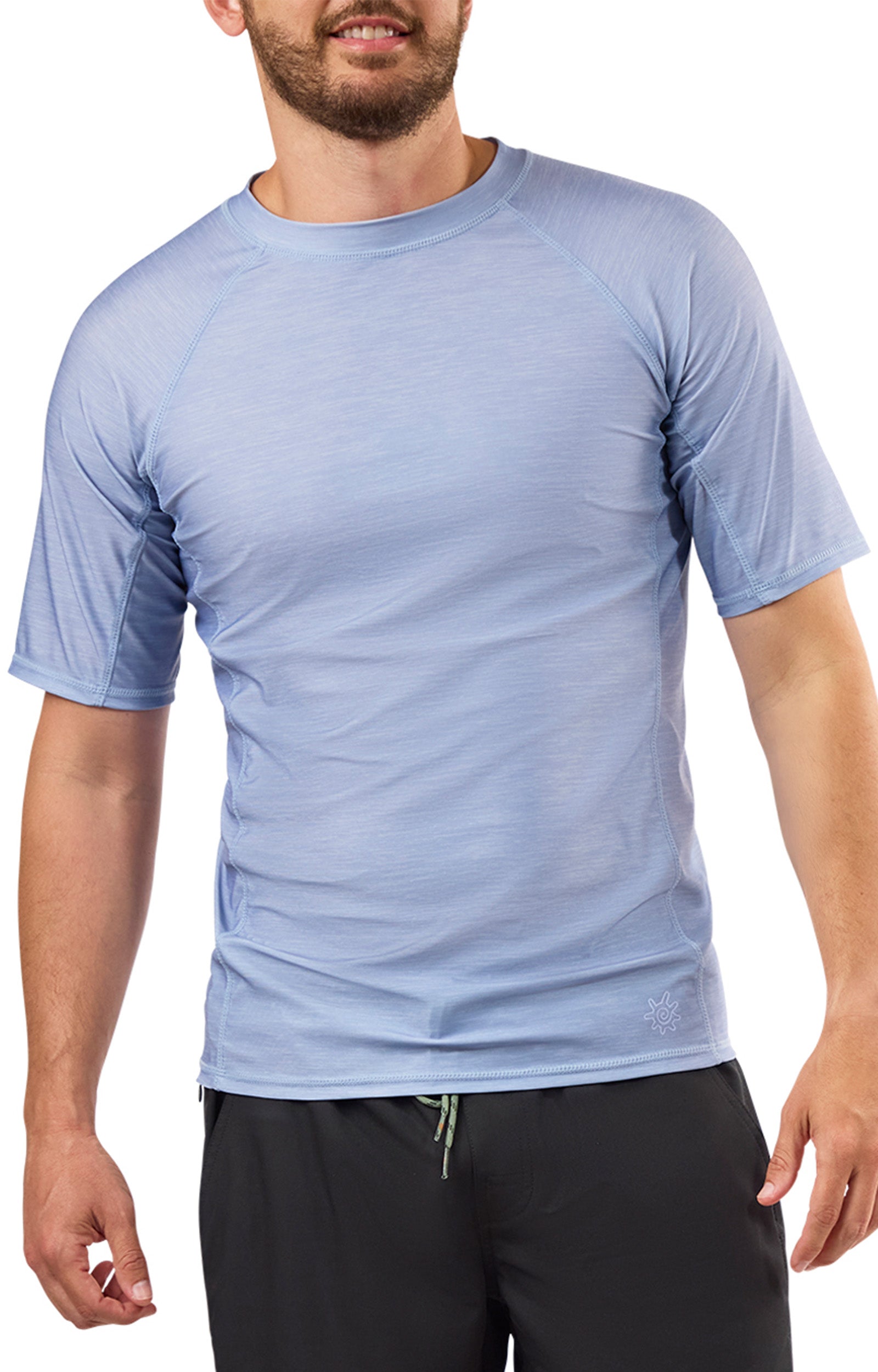 mens short sleeve crew sun & swim shirt|coastal-jaspe