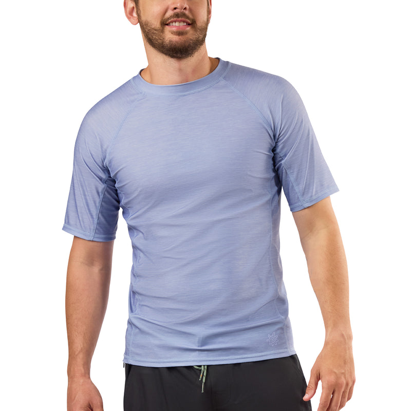 mens short sleeve crew sun & swim shirt|coastal-jaspe