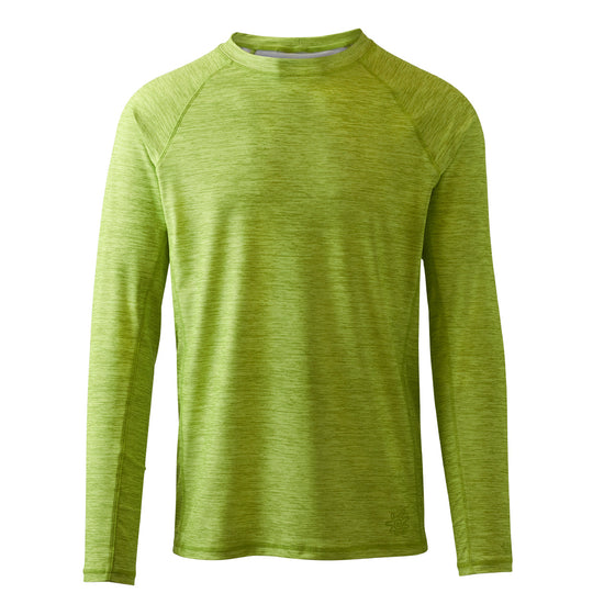 men's long sleeve crew swim shirt in electric green jaspe|electric-green-jaspe