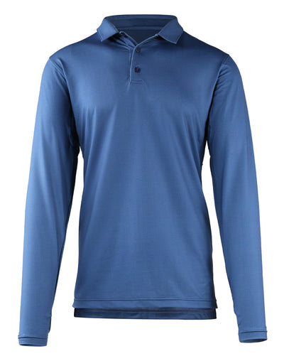 mens long sleeve performance polo shirt in blue links|blue-links
