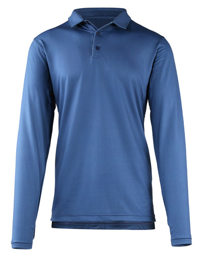 mens long sleeve performance polo shirt in blue links|blue-links