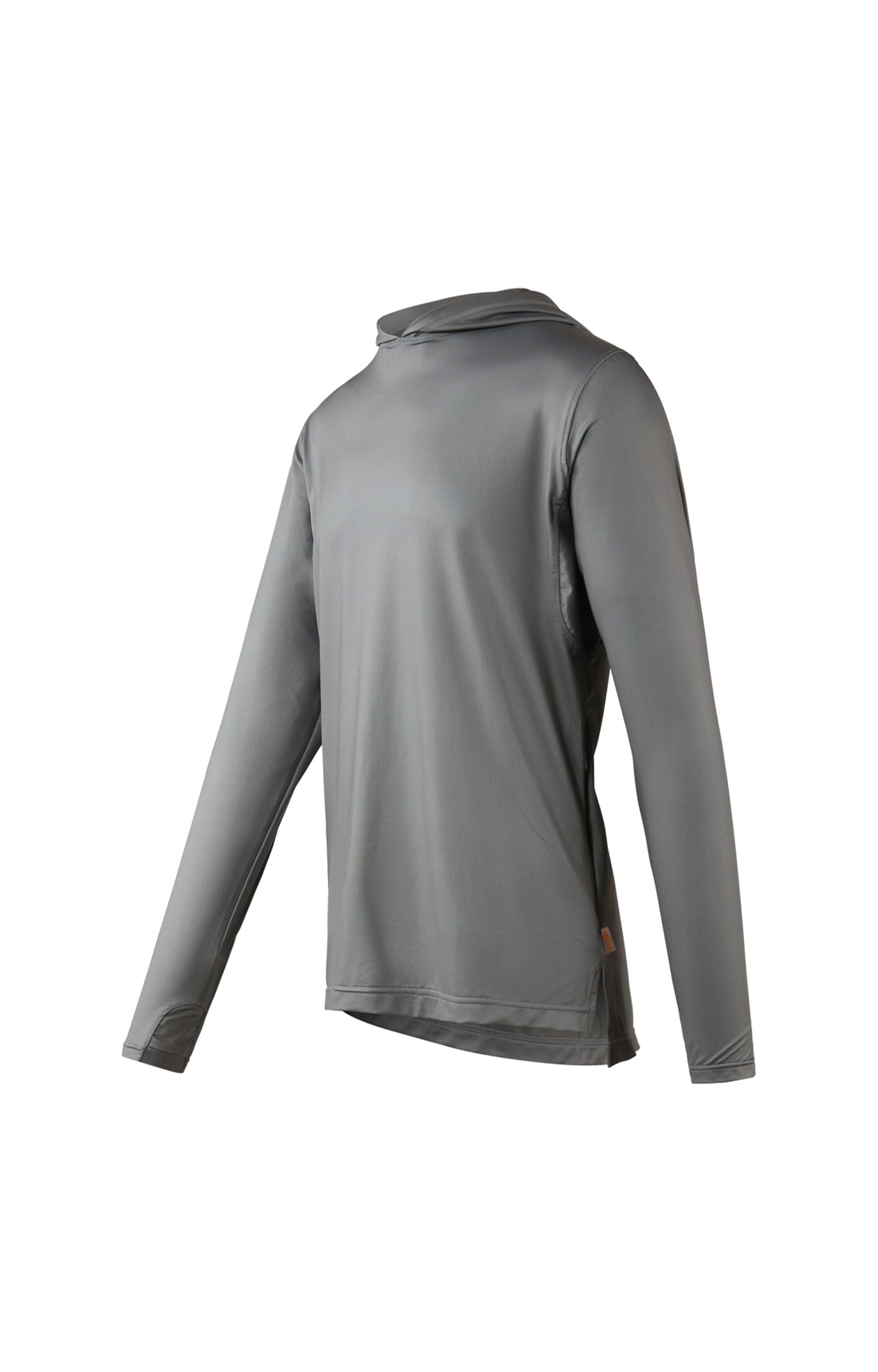 side view of mens workwear sun performance hoodie in grey|grey