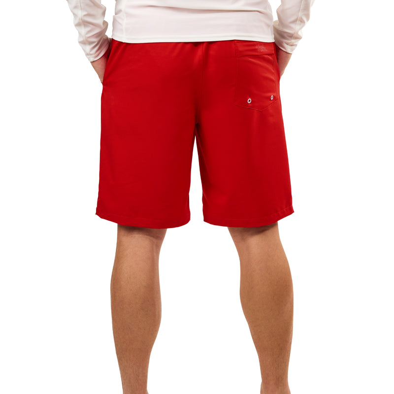 back view of mens classic trunks|dark-red