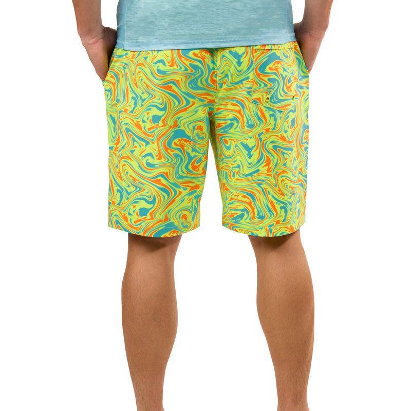 back view of mens classic trunks|neon-marble