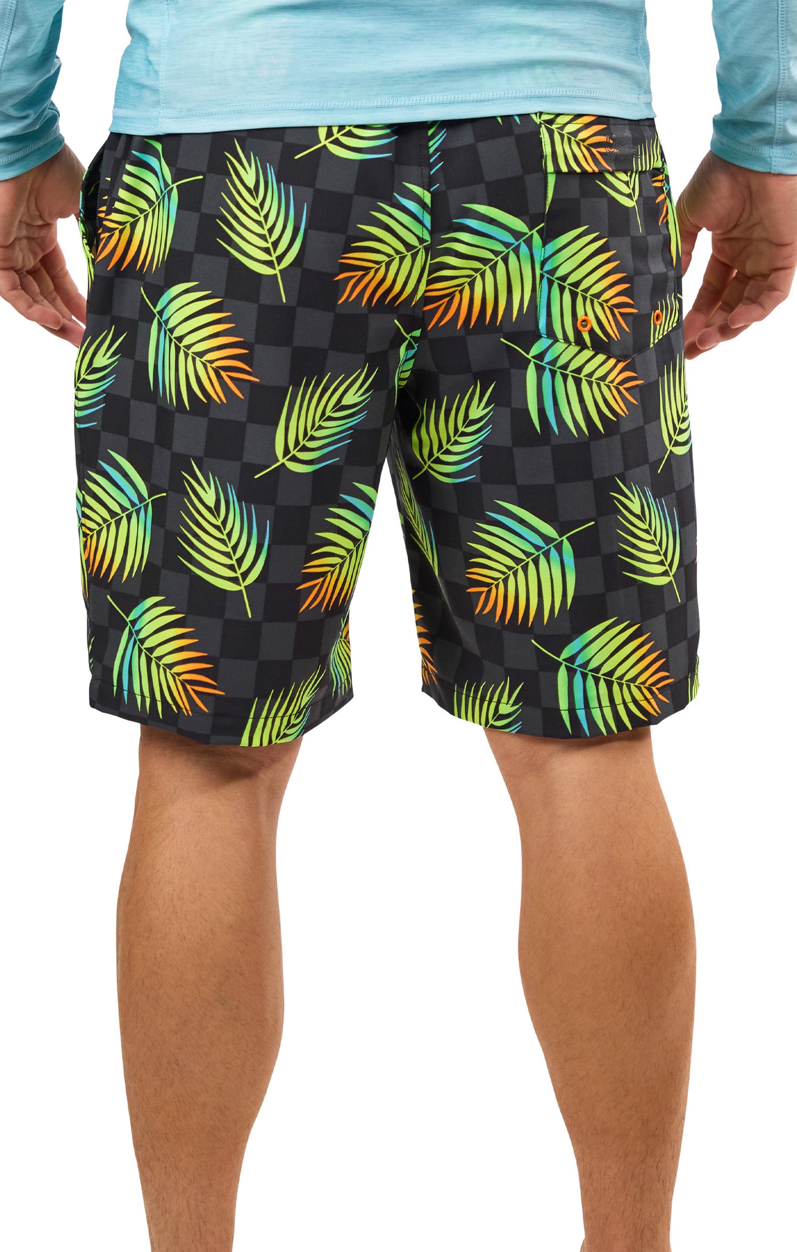 back view of mens classic trunks|neon-palms