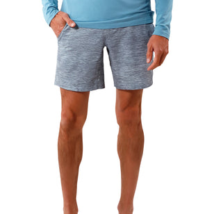 men's swim shorts with built in liner in dusty blue jaspe|dusty-blue-jaspe
