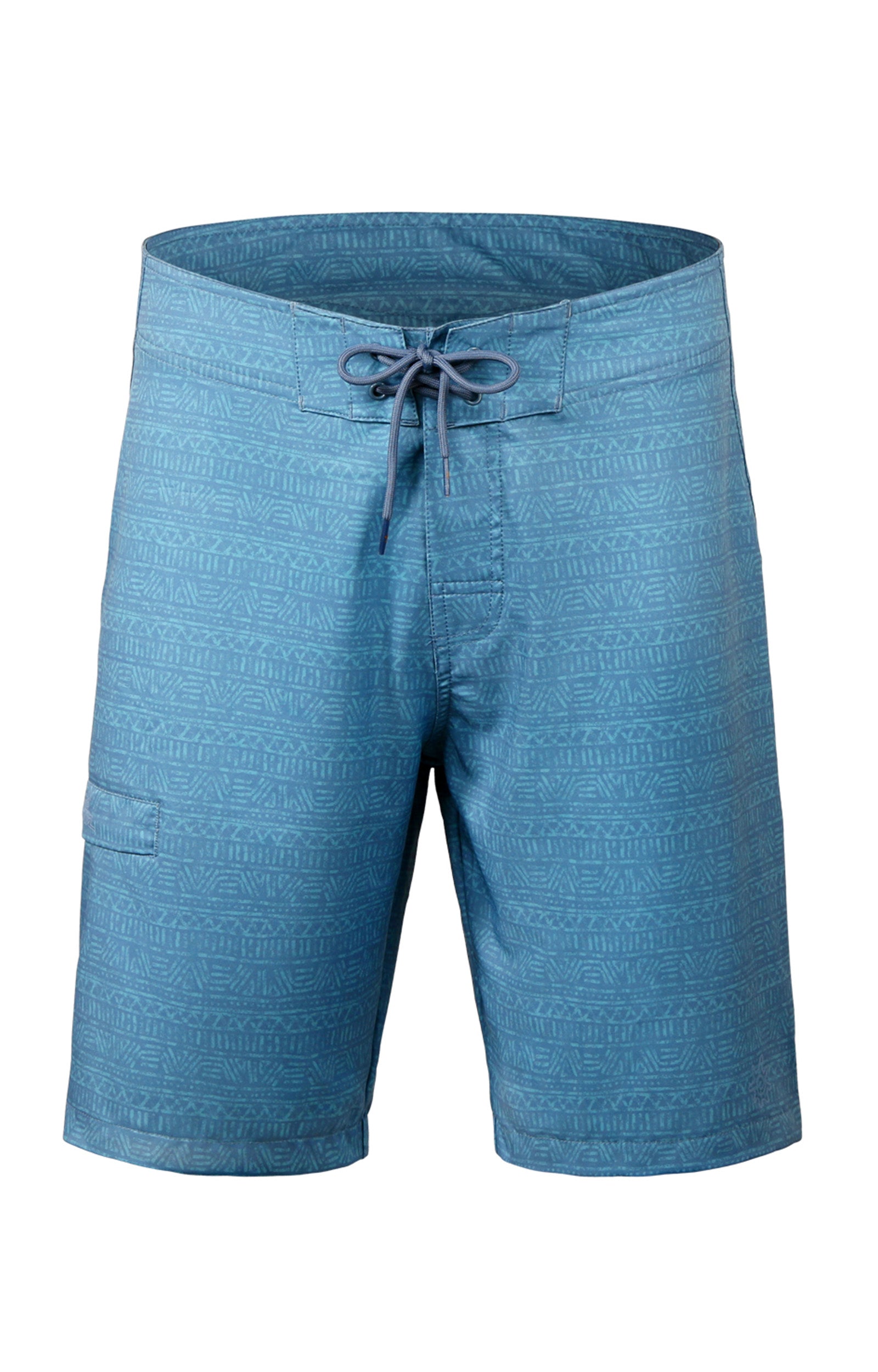 UV Skinz Mens 9In Board Shorts Front View in Baltic Aztec Stripe|baltic-aztec-stripe