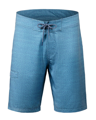 UV Skinz Mens 9In Board Shorts Front View in Baltic Aztec Stripe|baltic-aztec-stripe