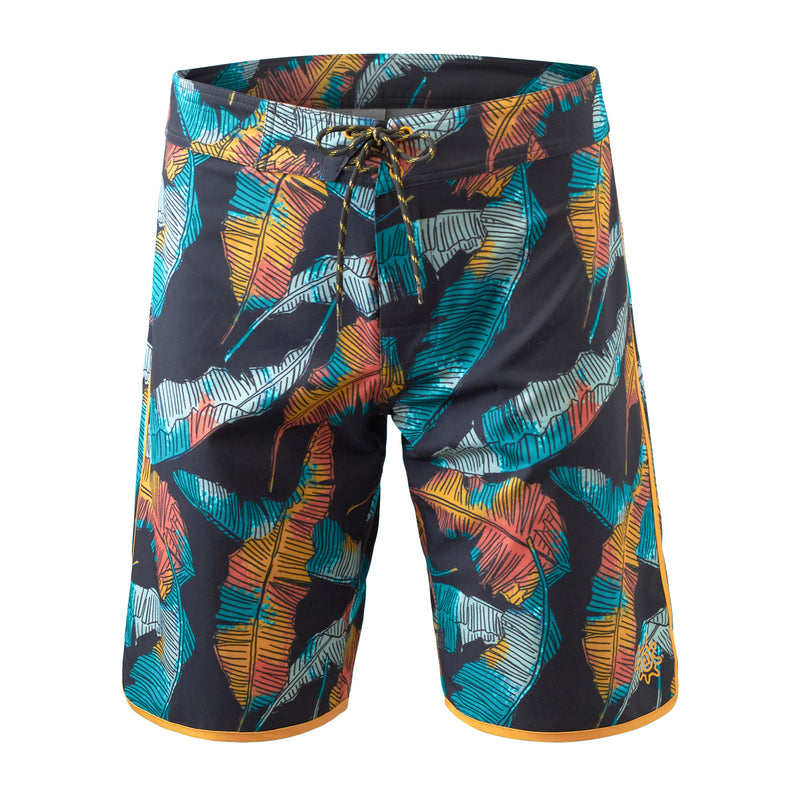 men's retro board shorts in baja leaf|baja-leaf