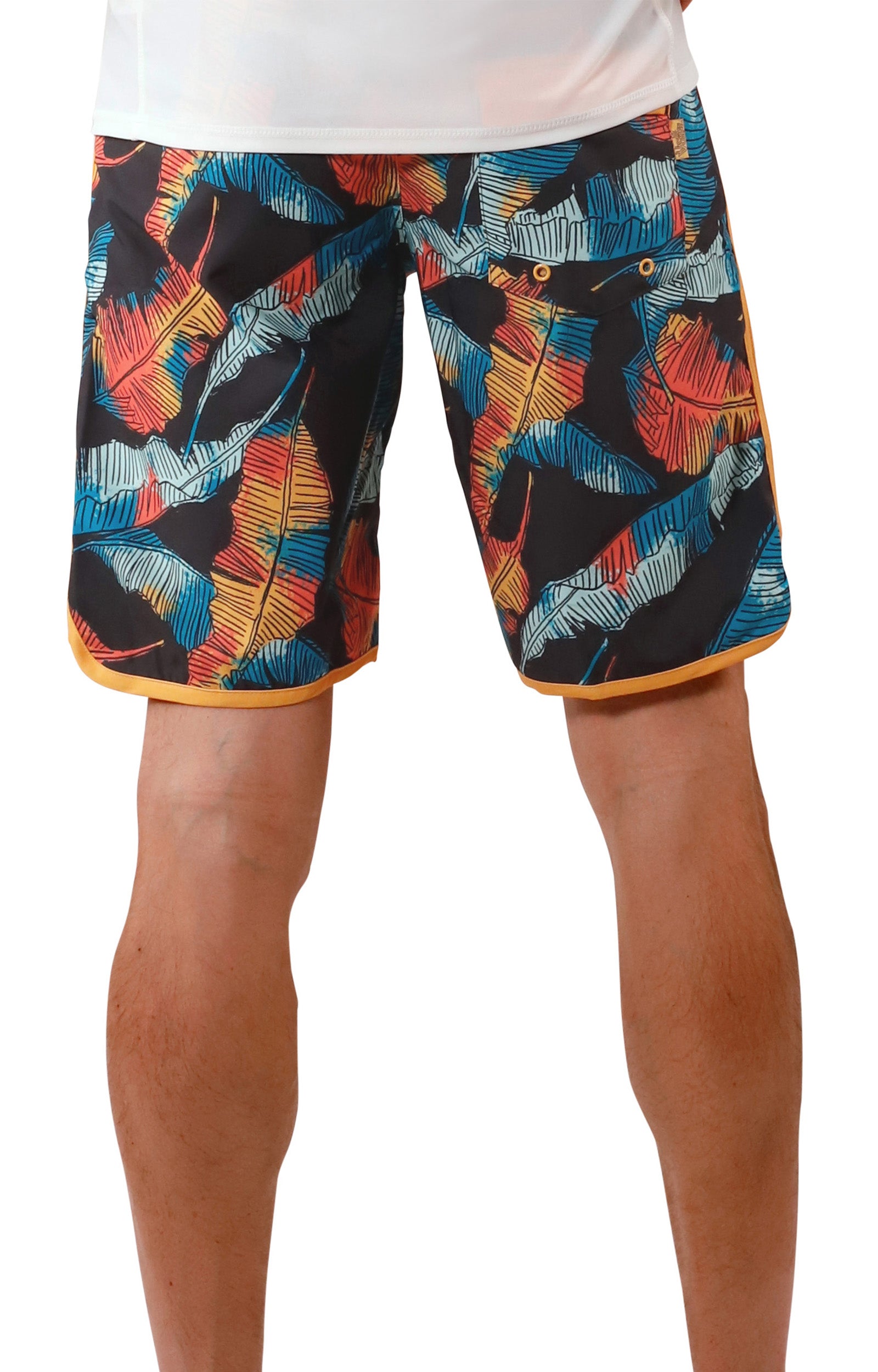 men's retro board shorts in baja leaf|baja-leaf