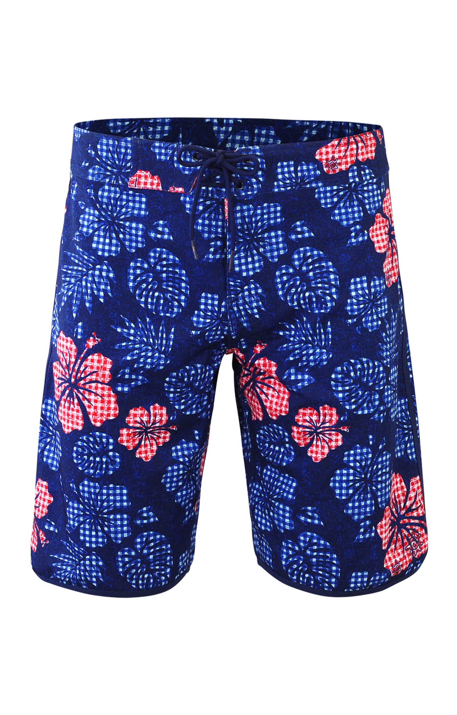 men's board shorts in dark navy hibiscus|dark-navy-hibiscus