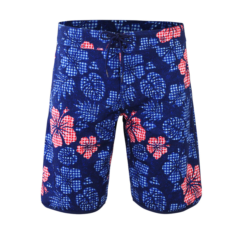 men's board shorts in dark navy hibiscus|dark-navy-hibiscus