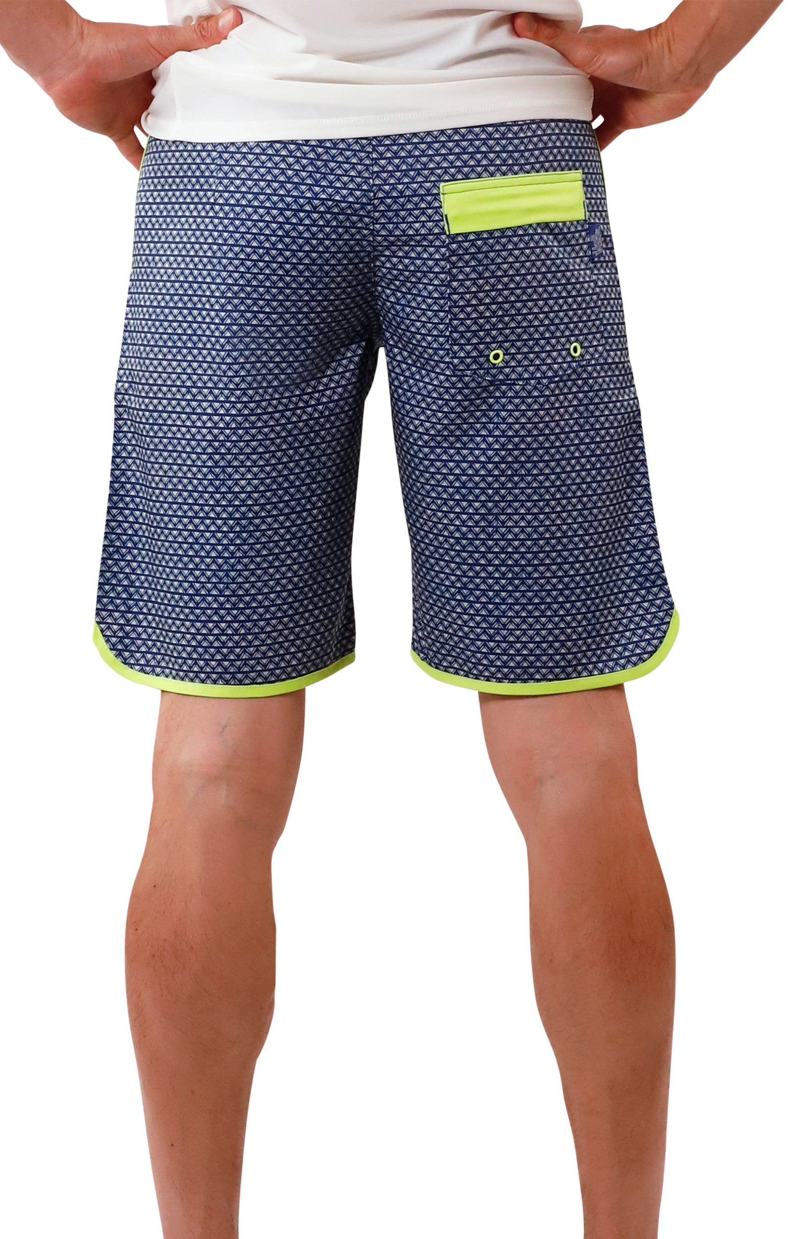 men's board shorts in dark navy zigzag|dark-navy-zigzag