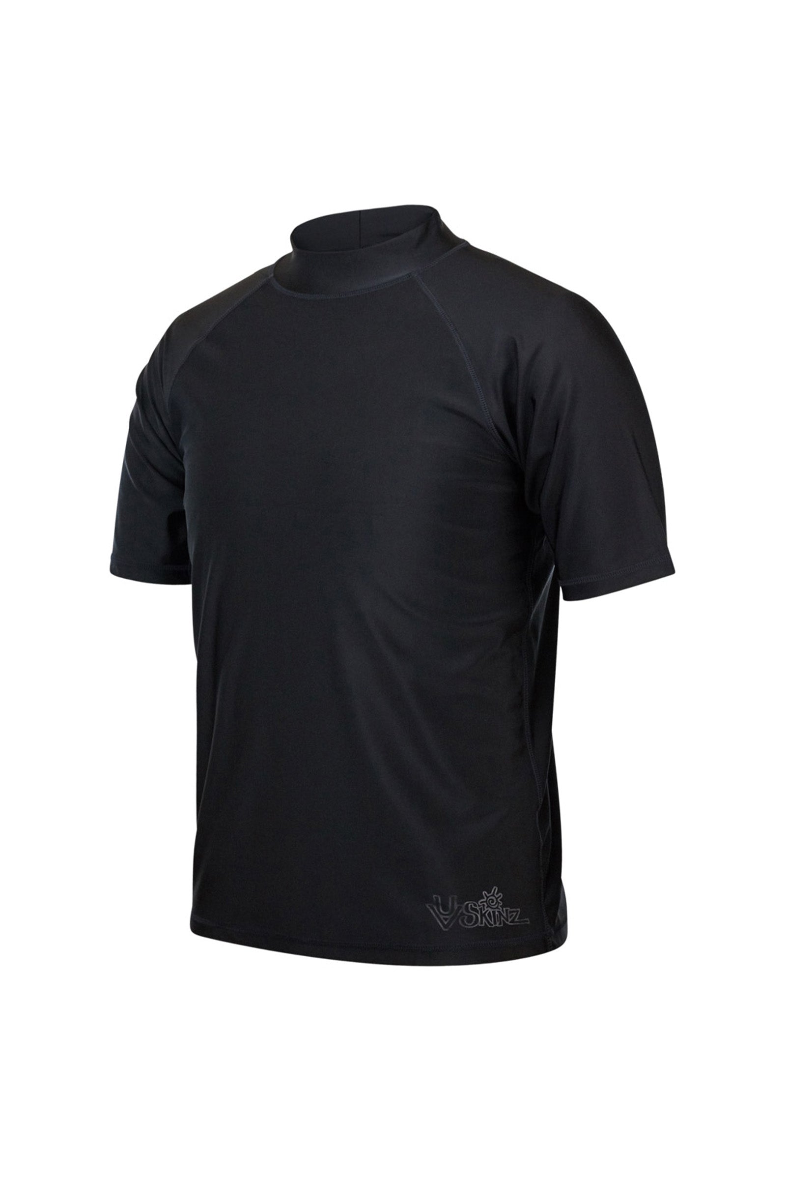UV Skinz's men's short sleeve swim shirt in black
