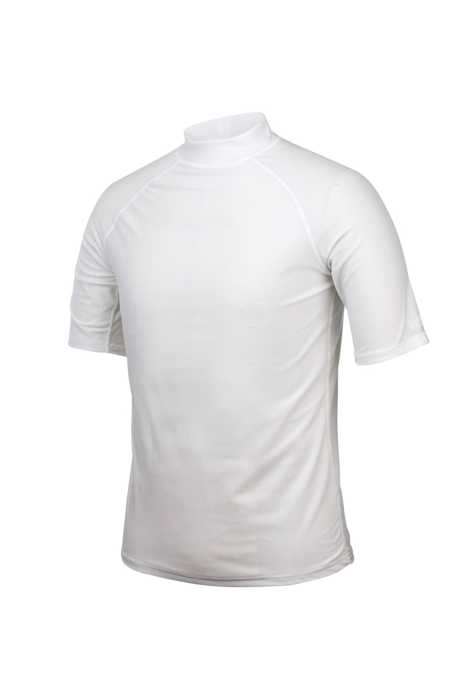 UV Skinz's men's short sleeve swim shirt in white