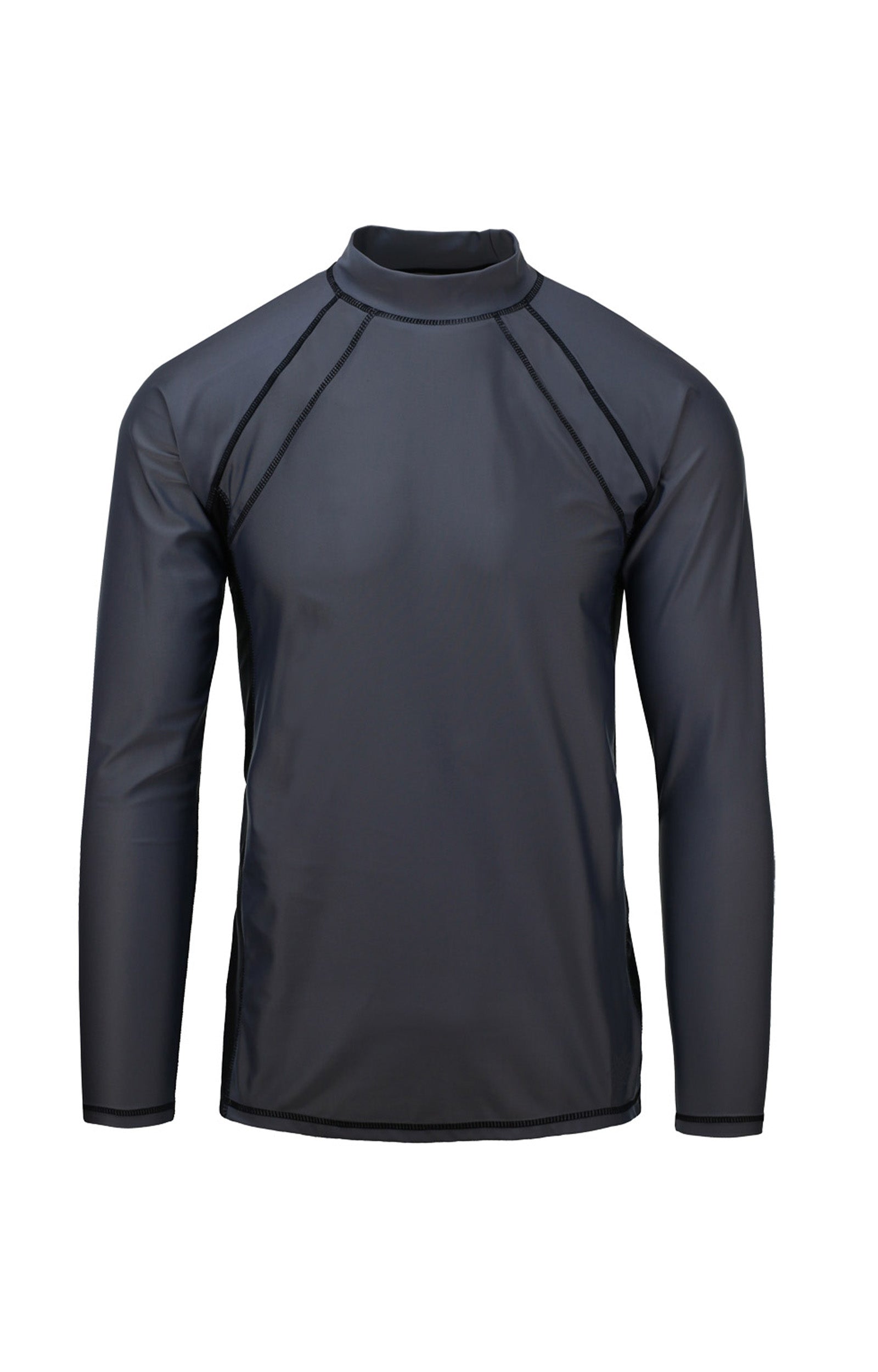men's long sleeve active swim shirt in steel grey|steel-grey