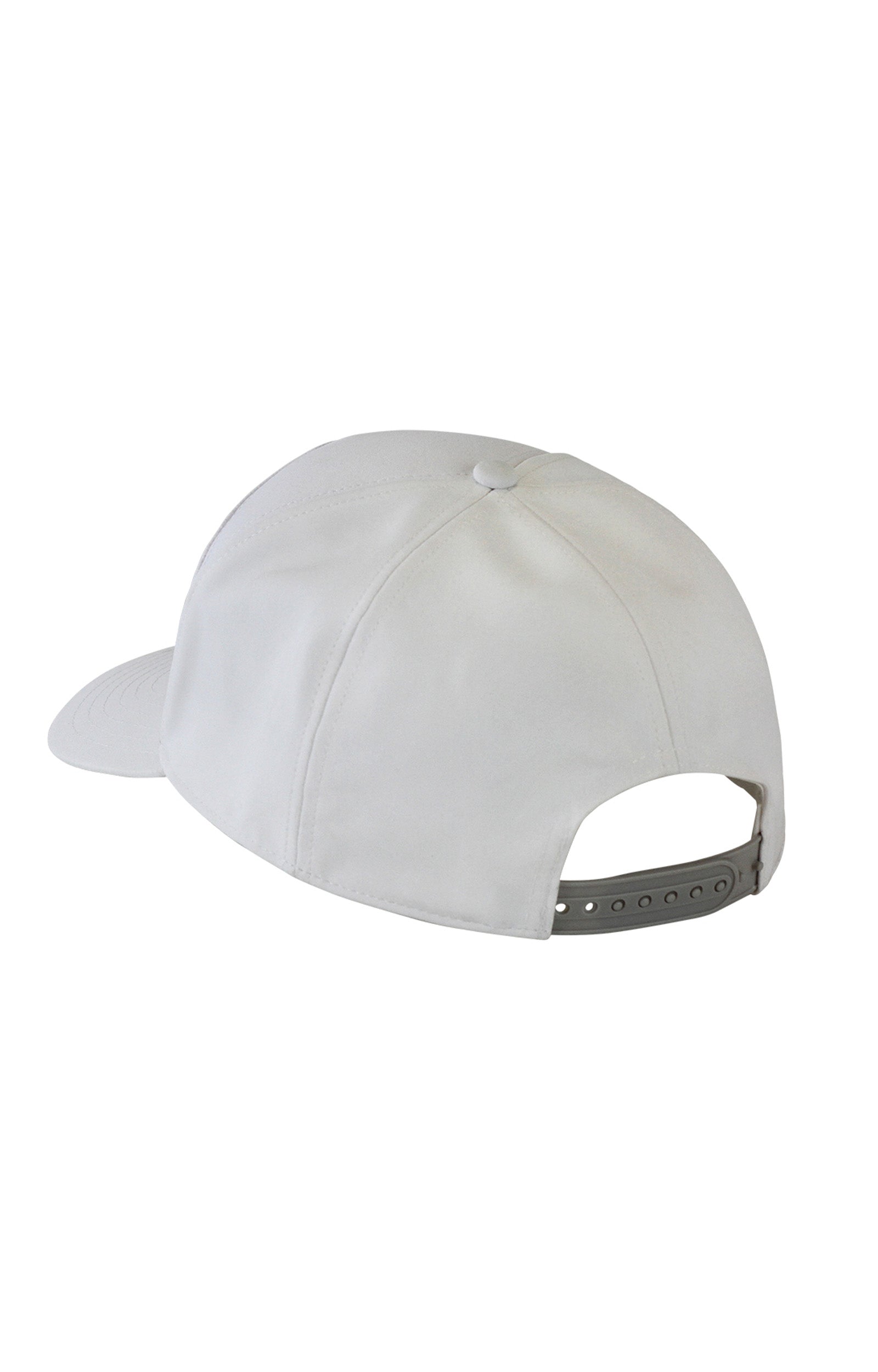 back of the men's snapback hat in white|white