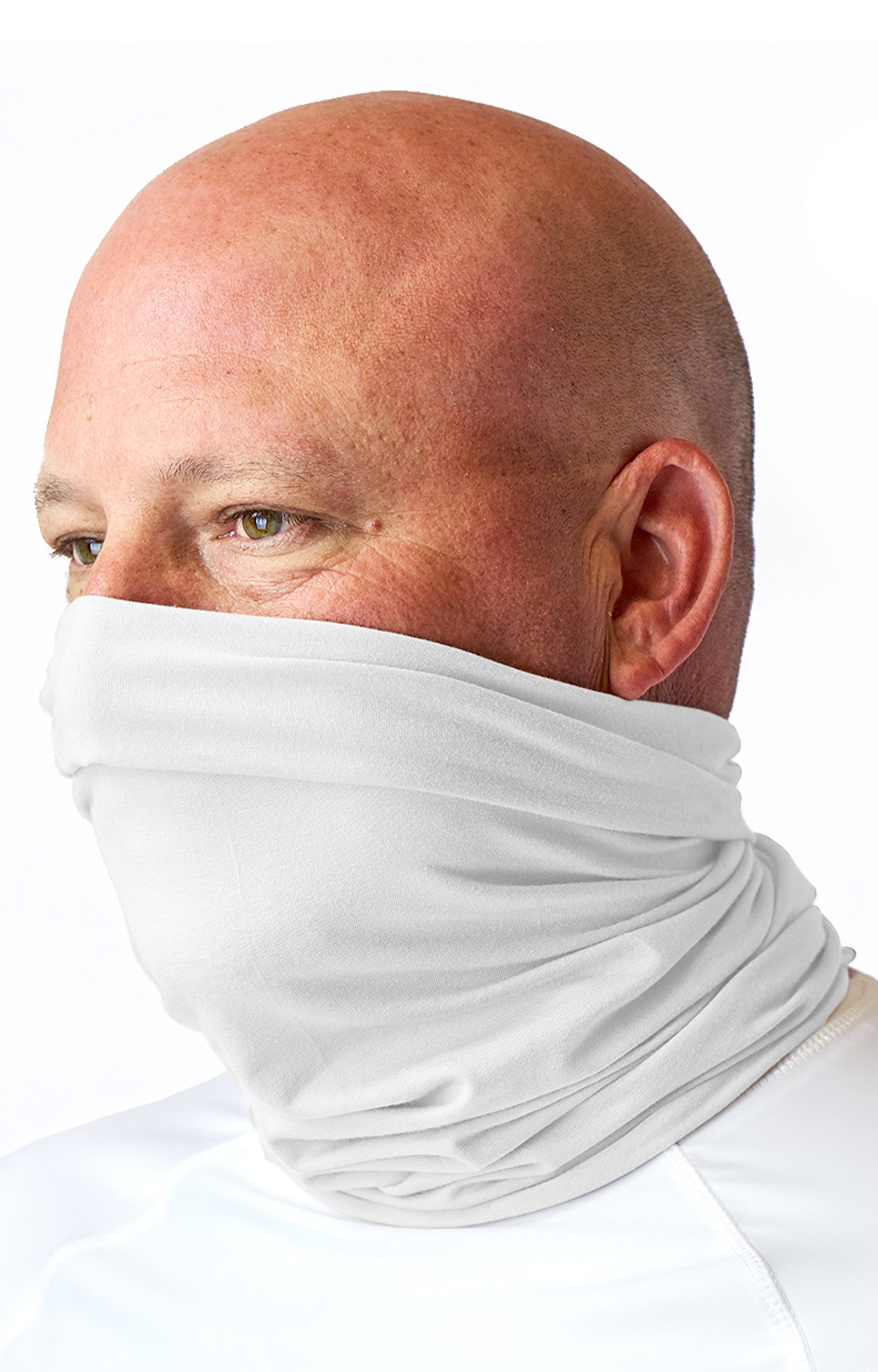 Bamboo UV Neck and Face Covering in White|white