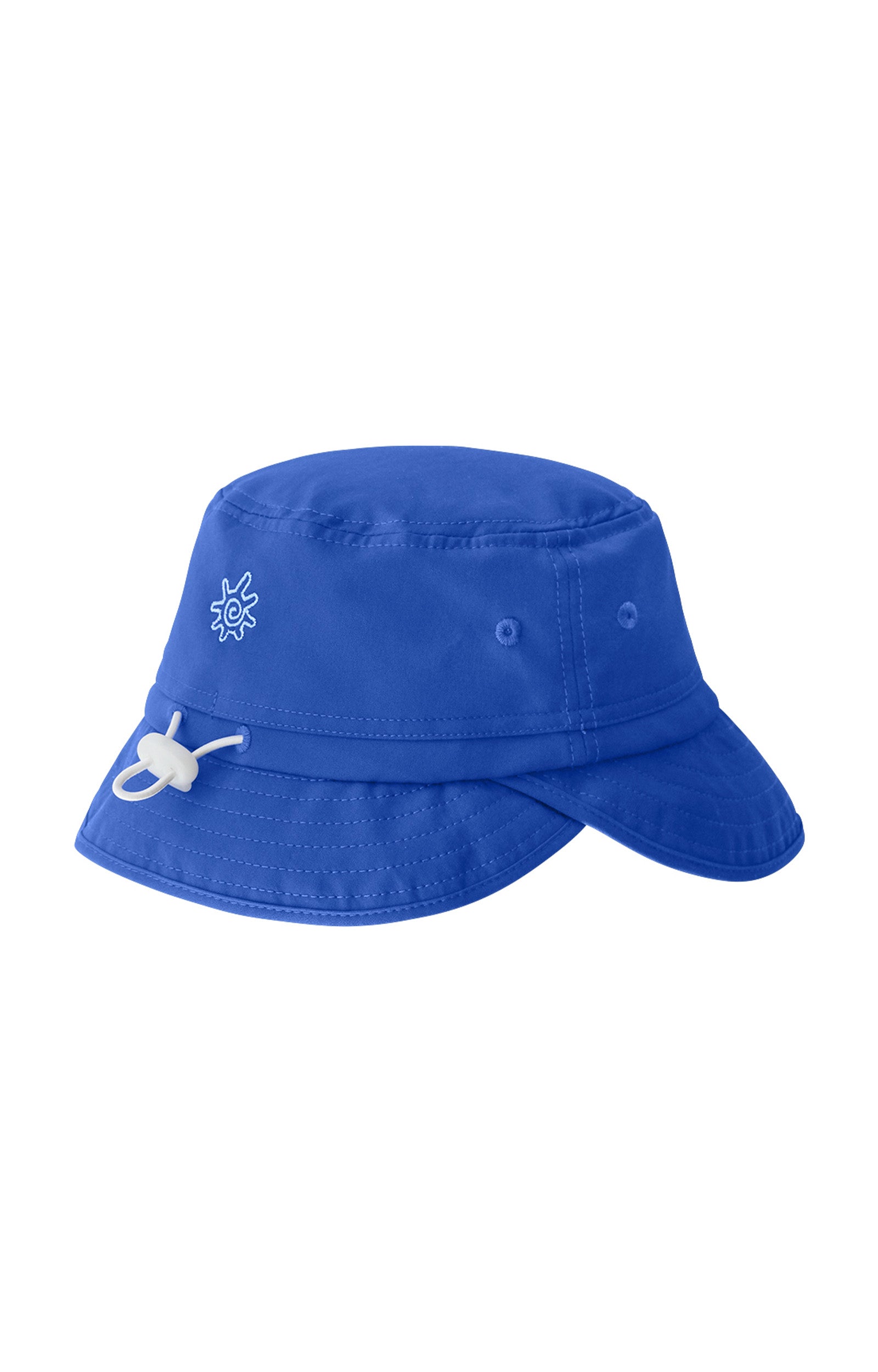 back view of the kid's adjustable flap sun hat in deep sea|deep-sea