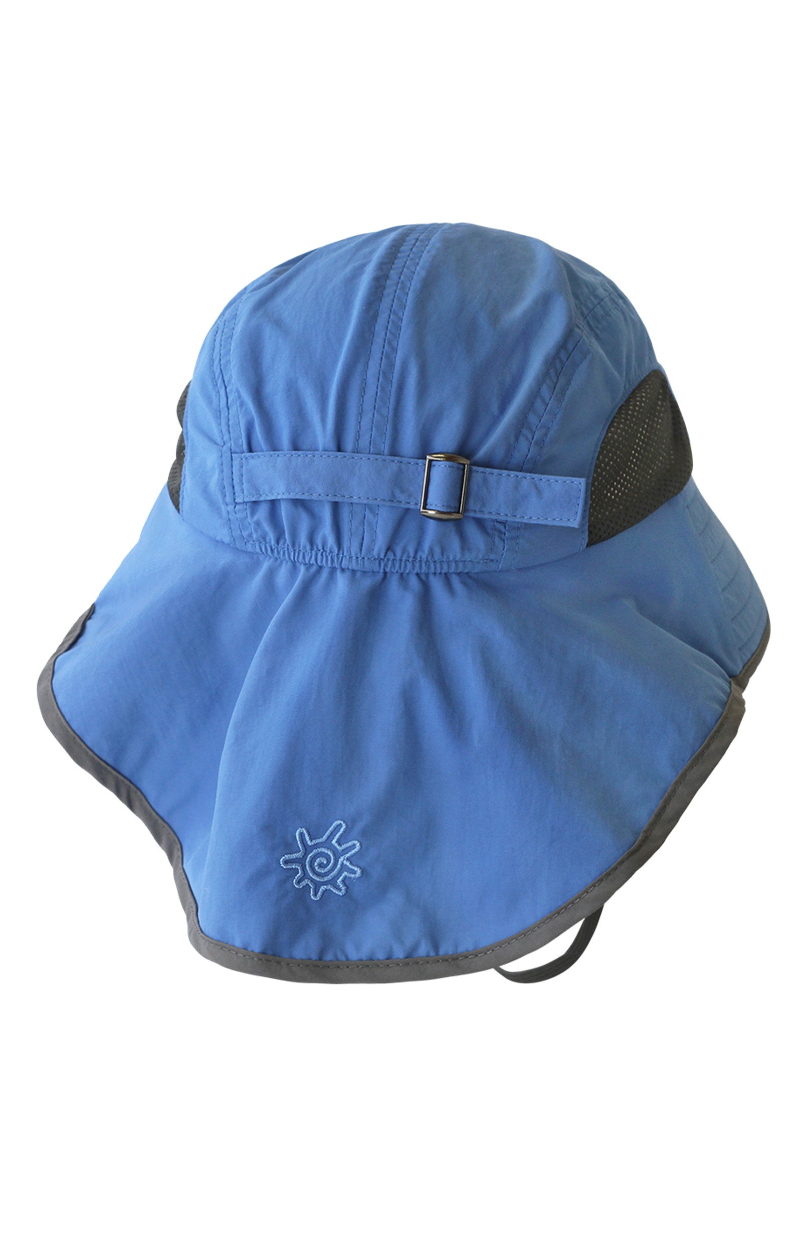 back of the wide brim sun shade hat in belize steel grey|belize-steel-grey