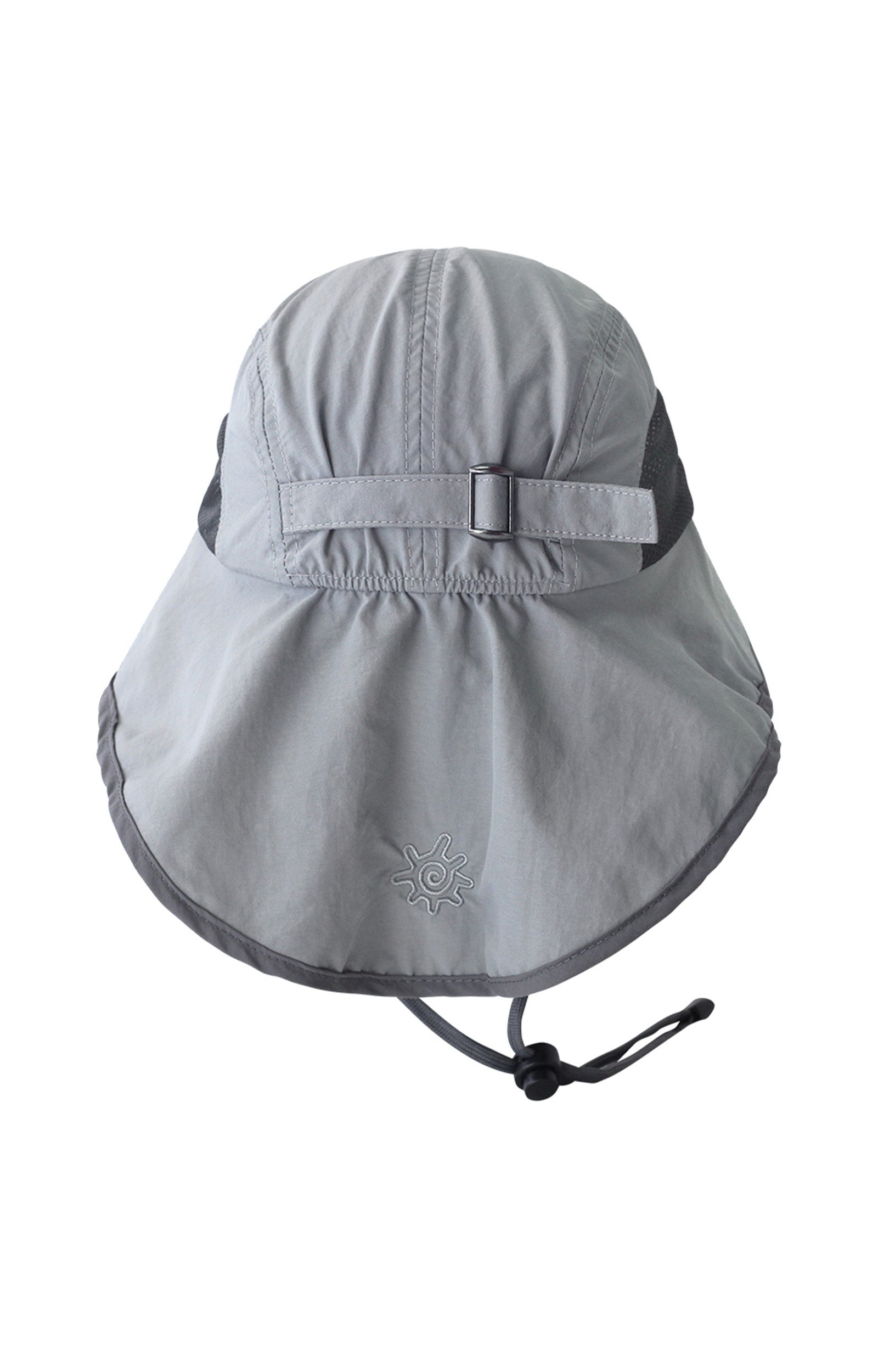 back of the wide brim sun shade hat in grey steel grey|grey-steel-grey