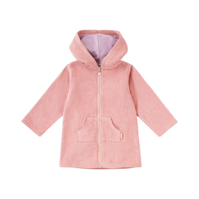kids hooded terry beach cover up|dusty-pink