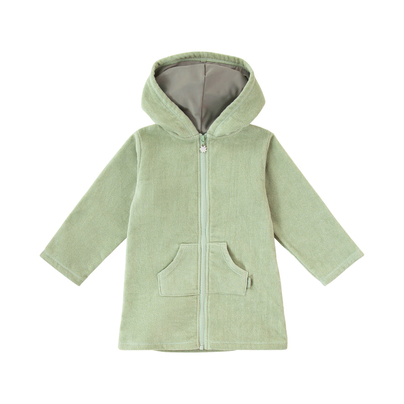 kids hooded terry beach cover up|frosty-green