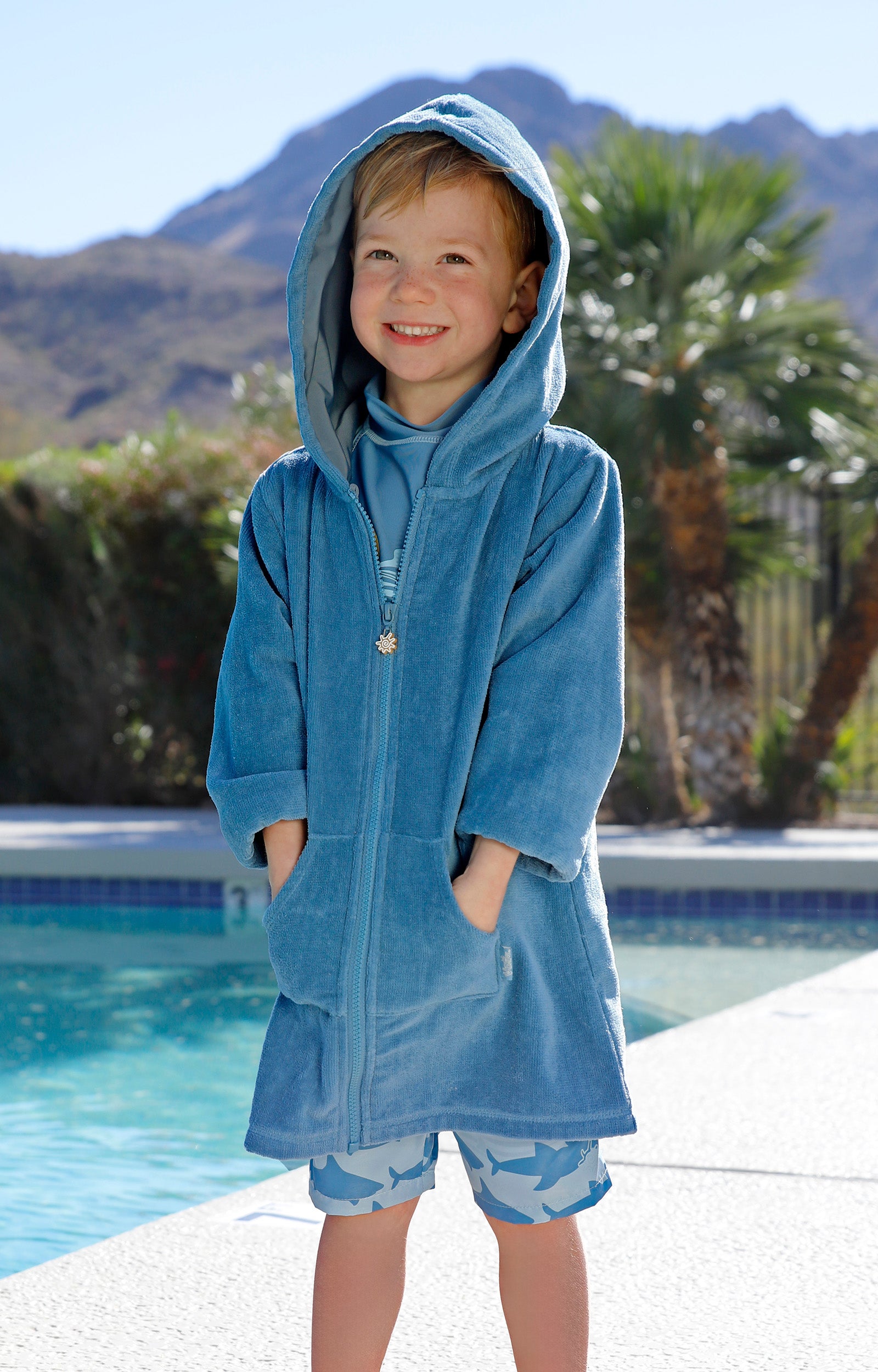 Kid's Hooded Terry Beach Cover-Up