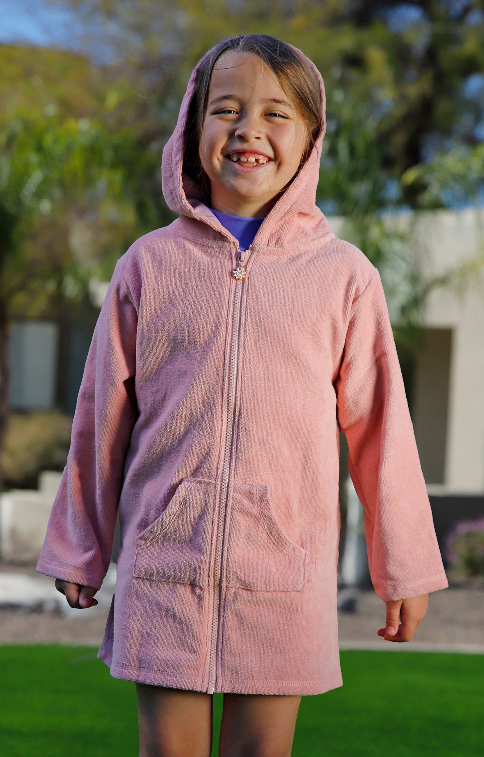 Kid's Hooded Terry Beach Cover-Up