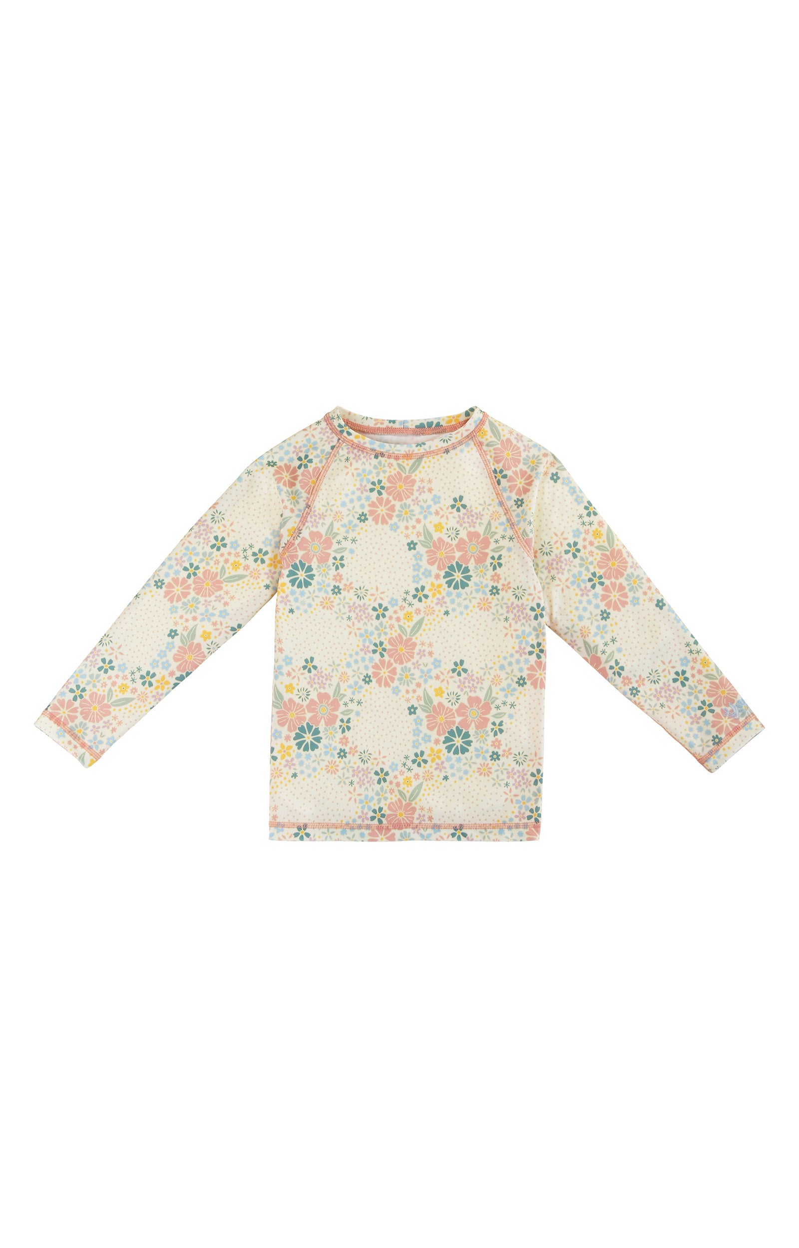 kids long sleeve crew sunny swim shirt in secret garden|secret-garden