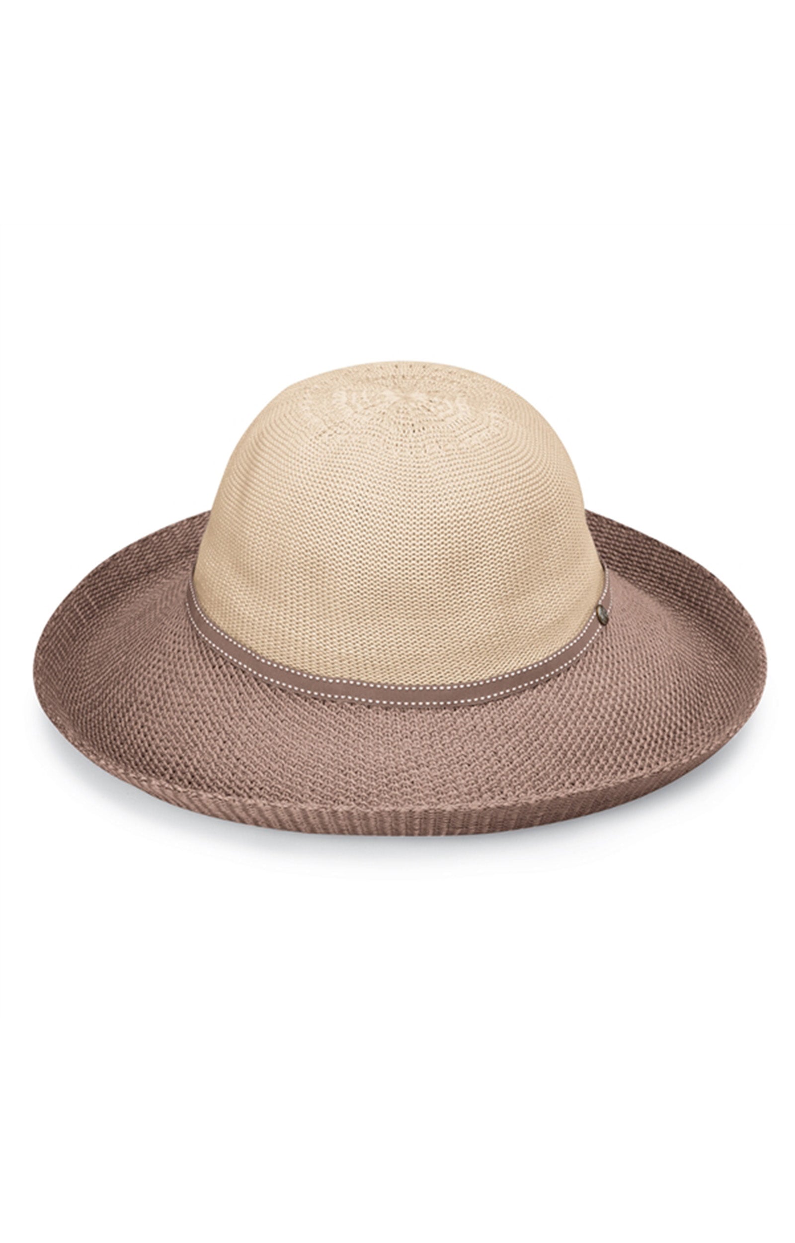 women's two toned sun hat in beige mocha|beige-mocha