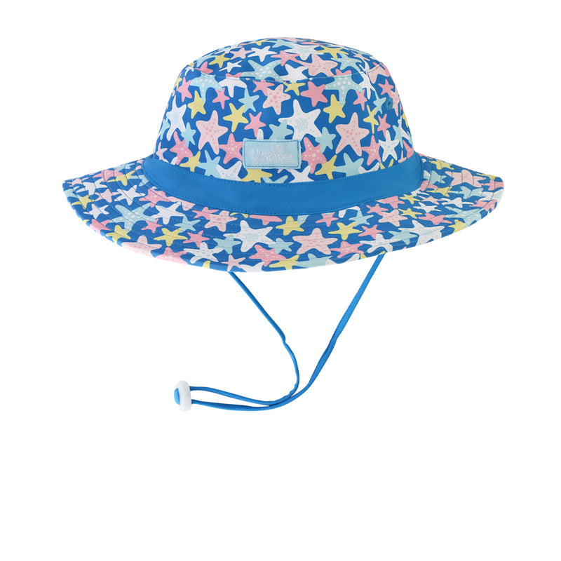UV Skinz's girls swim hat in starfish party|starfish-party
