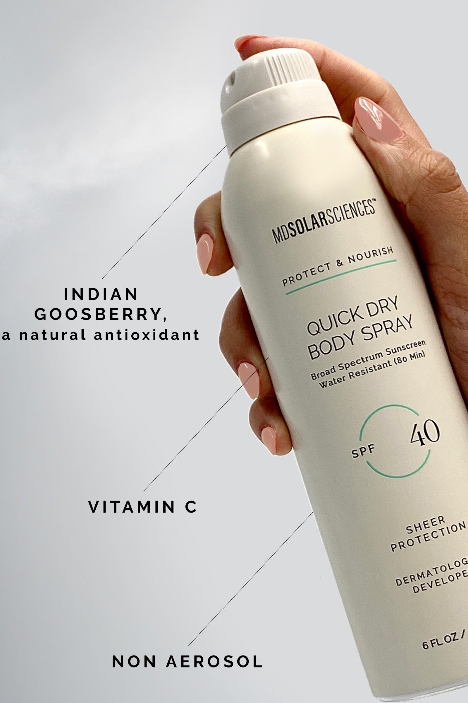 MDSolarSciences Quick Dry Body Spray - Broad Spectrum Sunscreen - SPF 40+ (6oz)