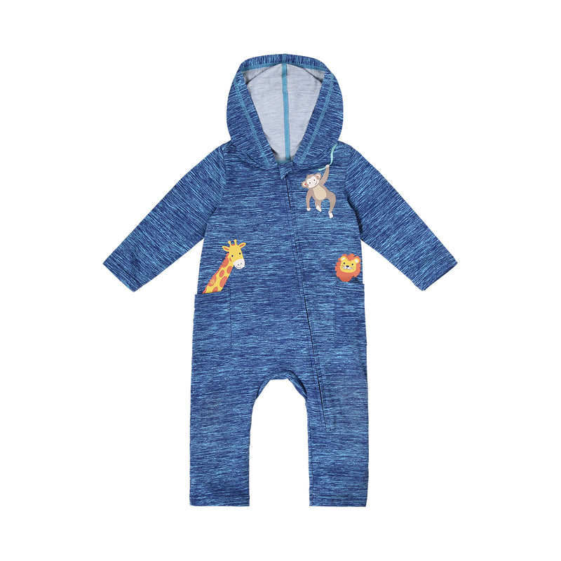 baby hooded everyday romper|jaspe-zoo