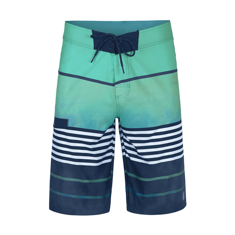 men's coastal board shorts in mint watercolor stripe|mint-watercolor-stripe