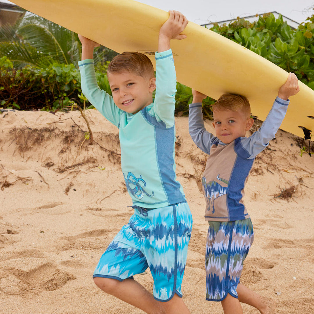 Boy in durable UV Skinz clothing for outdoor adventures