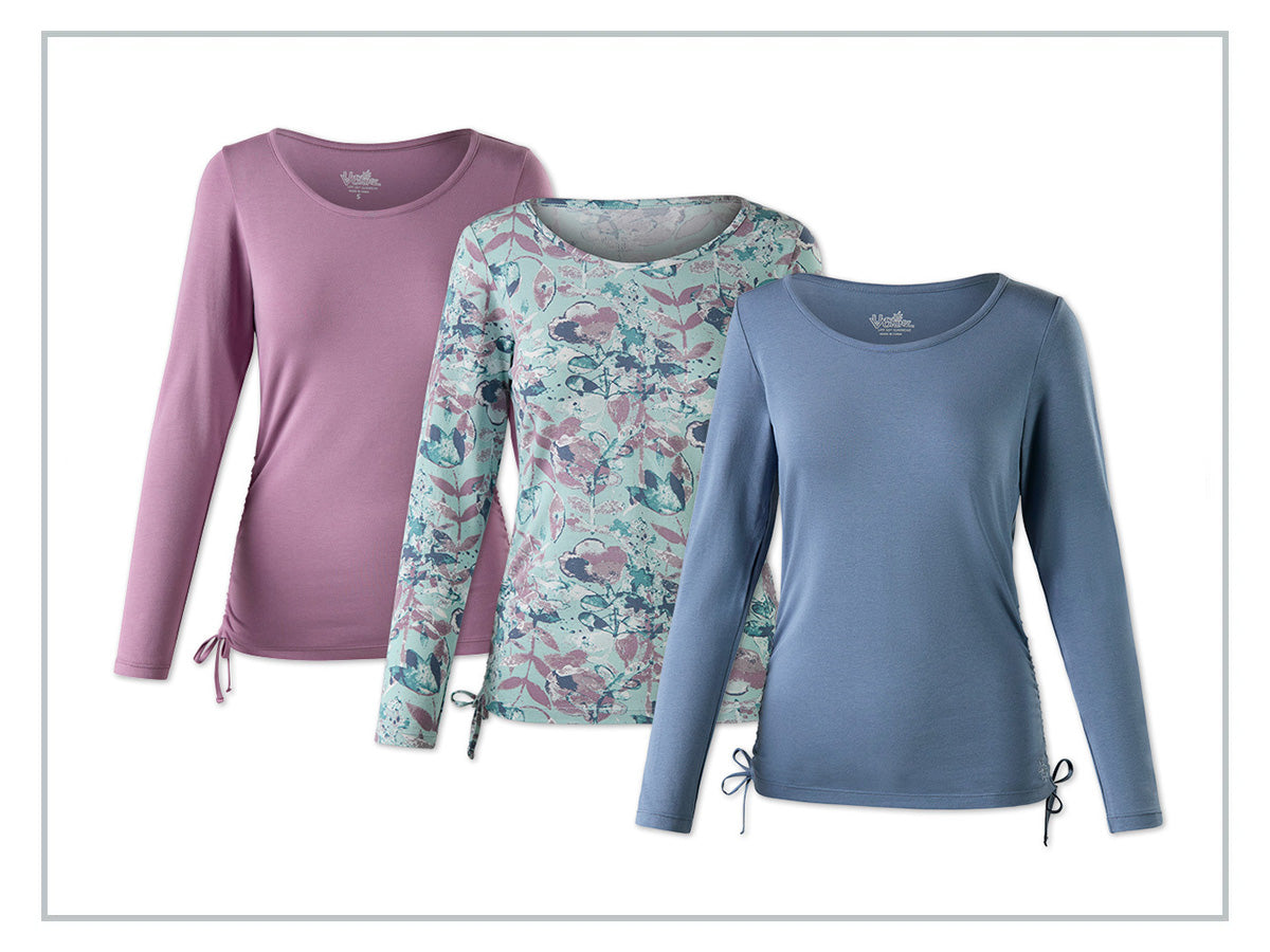 Woman enjoying outdoor activities in UV Skinz sun-protective clothing