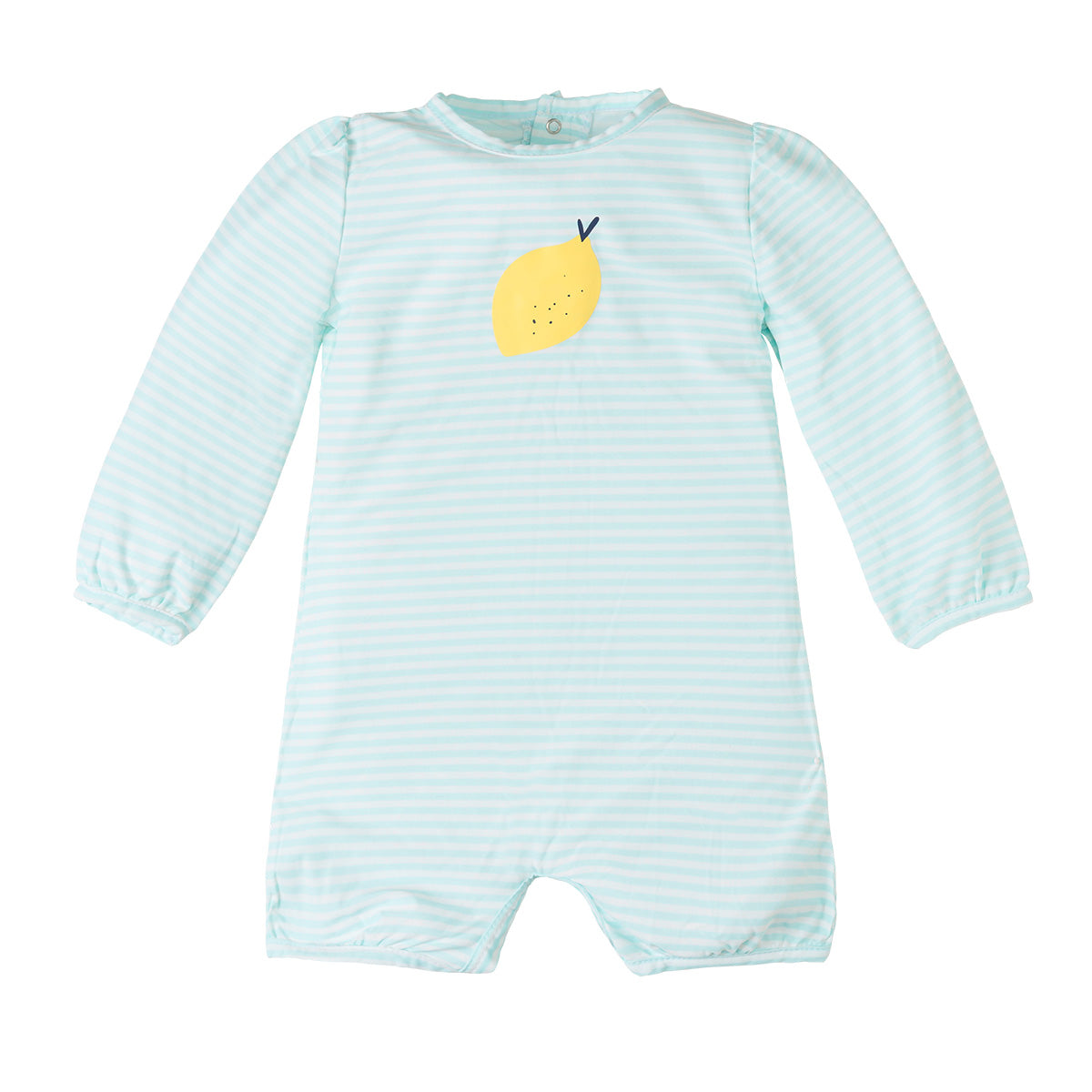 Baby girl's hoodied sunzie in beach glass stripe|beach-glass-stripe
