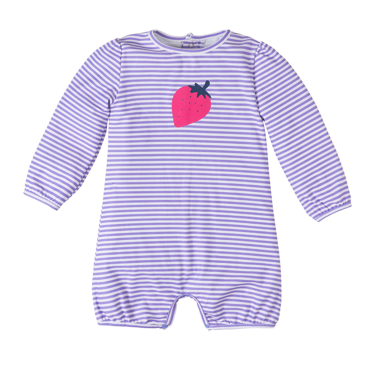 Baby girl's hoodied sunzie in lavendar stripe|lavender-stripe