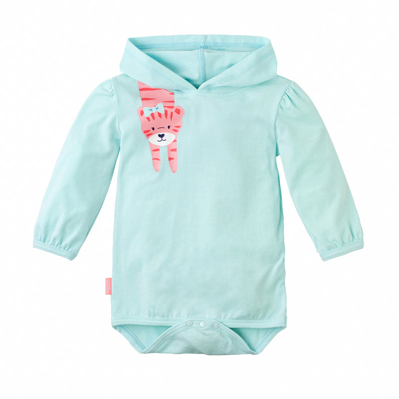 Baby Girl's Hooded Sunzie in Peek-A-Boo-Tiger|peek-a-boo-tiger