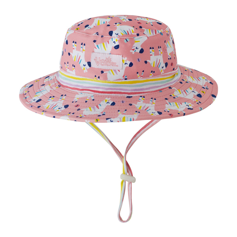 baby girl's swim hat in rainbow zebra|rainbow-zebra