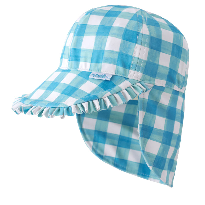 baby girls swim flap hat in good day gingham|good-day-gingham